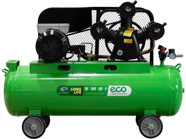 Компрессор ECO AE-1003-B70 ременной (580 л/мин, 8 атм, ременной, масляный, ресив. 100 л, 230 В, 3.00 кВт) (EC2610-0)