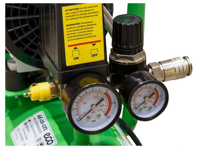 Компрессор ECO AE-10-OF1 безмасляный (120 л/мин, 8 атм, коаксиальный, безмасляный, ресив. 10 л, 220 В, 0,7 кВт) (AE-10-OF1)